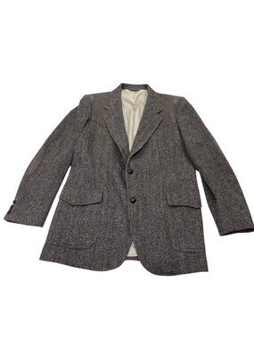 Pendleton Vtg Western-style Sport Coat, Gray Herringbone, 42L